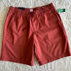 NWT Mens GAP 8" Easy Short in Brick Red Casual Shorts 100% Cotton - Medium